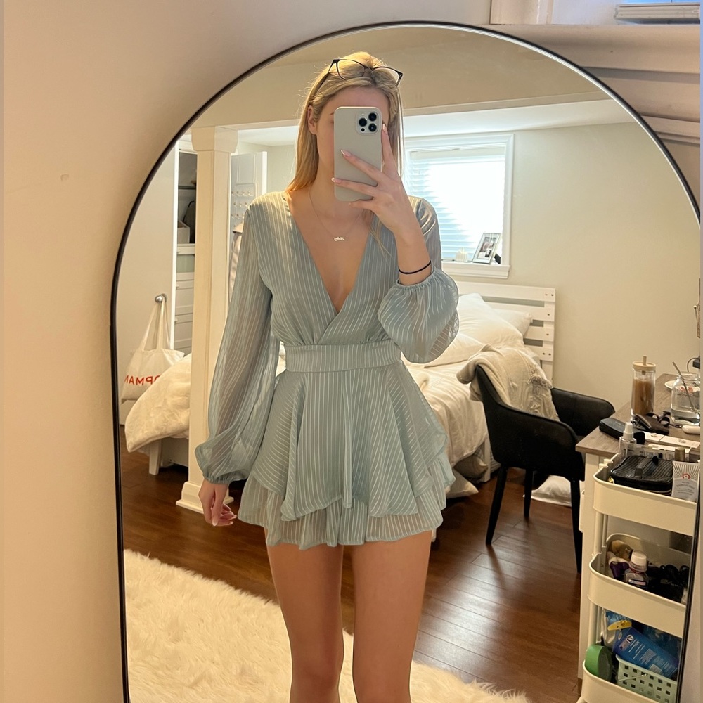 Blue romper dress